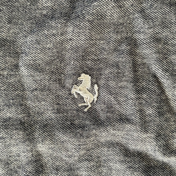 FERRARI White Cotton Blend Polo Shirt XXL - Picture 3 of 5